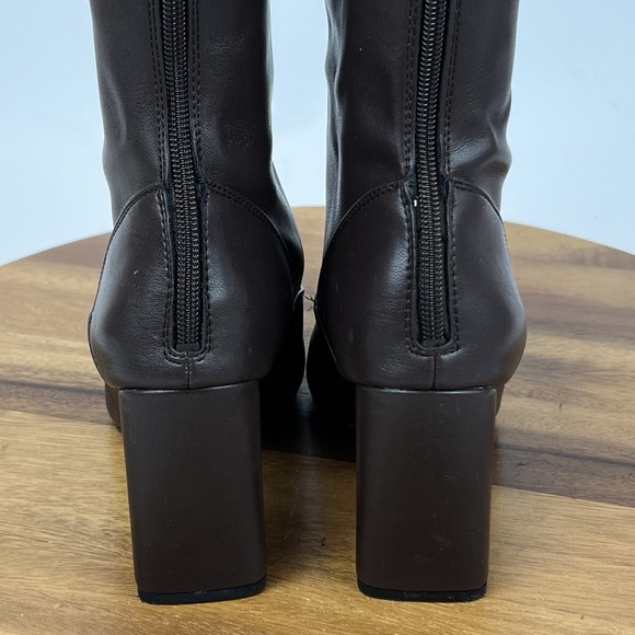 Womens Franco Sarto Kathrine Dark Brown Faux Leather Riding Boots Size 6 M WC - Picture 8 of 10